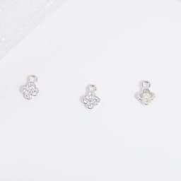 6pcs/S925 Sterling Silver 4mm*5.6mm Inlaid Zircon Clover Charm DIY Handcrafted Bracelet And Necklace Jewelry Accessory SD116