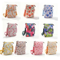 Versatile Print New Oil Painting Series 5-Layer Crossbody Phone Bag Rustic Fabric Women's Handbag Lightweight and Easy-to-Match