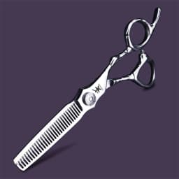 Silver 6-inch Muscle Handle Hair Scissors for Hairdressers, Cutting and Various Sizes of Thinning Scissors