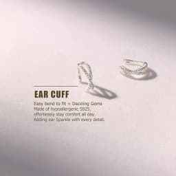 S925 Sterling Silver Non Piercing Cuff Earrings for Women Gifts 5A Cubic Zirconia Clip On Cartilage Helix Conch Fake Earrings