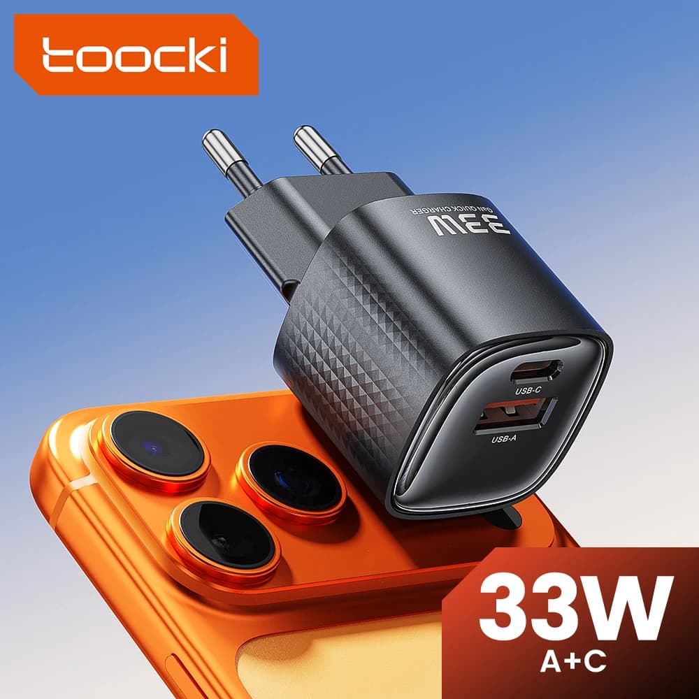 Toocki 33W USB Type C GaN Charger For iPhone 17 16 15 iPad Xiaomi Samsung Huawei Galaxy Fast Charge PD Mini PPS Phone Charger