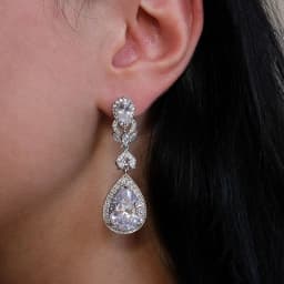 Huitan Women Drop Earrings with Bright Cubic Zirconia Charming Female Accessories for Party Engagement Trendy Daily Chic Jewelry