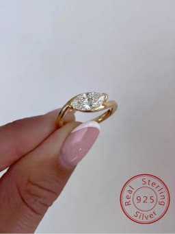 925 Sterling Silver Wave Shiny Marquise Zircon Ring For Women Anniversary Party Luxury High Quality Fine Jewelry Gifts