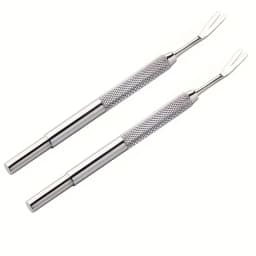1/2pcs Stainless Steel Tick & Flea Remover for Cats and Dogs - Professional-Grade Prong Design with Ergonomic Textured Grip