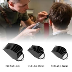 3Pcs Metal Clip Clipper Guards for Wahl, 1.25/1.5/2 Inch Durable Hair Cutting Combs, Fits Most Trimmers for Various Hairstyles