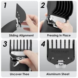 3Pcs Metal Clip Clipper Guards for Wahl, 1.25/1.5/2 Inch Durable Hair Cutting Combs, Fits Most Trimmers for Various Hairstyles