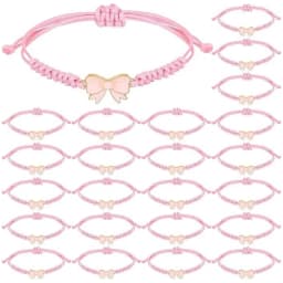 Coquette Bow Braid String Bracelets Gift Bulk Cheerleader Adjustable String Rope Braided Birthday Party Favor