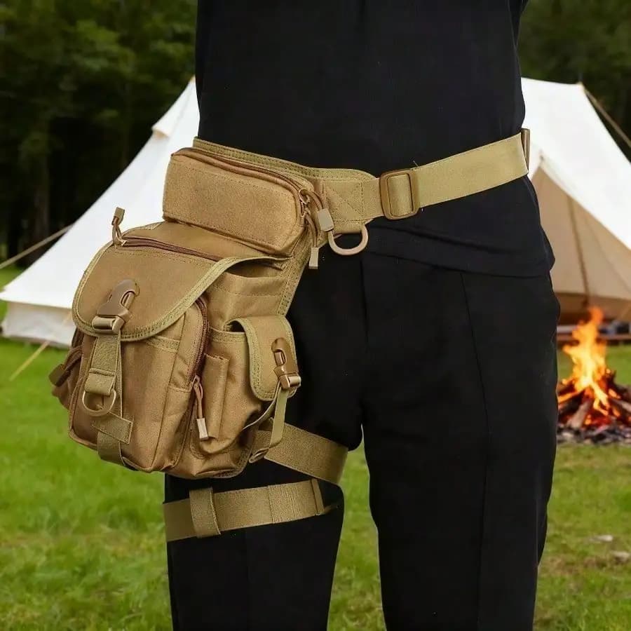 Tactical Drop Leg Pouch Bag Type B Cross Over Leg Rig Outdoor Bike Cycling Hiking Thigh Bag