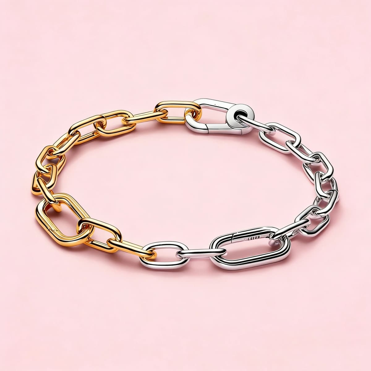 S925 Sterling Silver ME Series Bracelet Two-Tone Color 16~21CM Charm Bracelet Fit Pendants Fashion Jewelry for Women Party Gift
