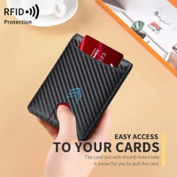 Men Slim Double Fold Wallet RFID Protection Credit Card Holder Portable Leather Card Case Minimalist Men's Money Clip