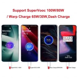 Oneplus Charger Original 100W 80W USB Adapter SUPERVOOC Type C 10A Cable For Oppo Realme Fast Chargers One Plus 15 13 12 11 Pro