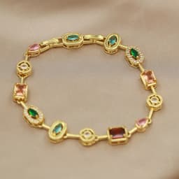 316L Classic Multicolor Crystal Waterdrop Bracelets for Women Luxury Zirconia Bracelets Wrist Jewelry
