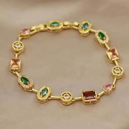 316L Classic Multicolor Crystal Waterdrop Bracelets for Women Luxury Zirconia Bracelets Wrist Jewelry