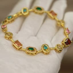 316L Classic Multicolor Crystal Waterdrop Bracelets for Women Luxury Zirconia Bracelets Wrist Jewelry