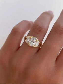 925 Sterling Silver Cambered Surface Three Oval Zircon Ring Engagement Wedding Luxury High Quality Fine Jewelry For Women