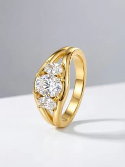 925 Sterling Silver Cambered Surface Three Oval Zircon Ring Engagement Wedding Luxury High Quality Fine Jewelry For Women