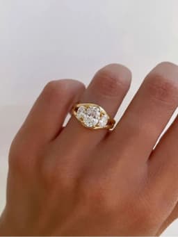925 Sterling Silver Cambered Surface Three Oval Zircon Ring Engagement Wedding Luxury High Quality Fine Jewelry For Women