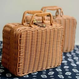 1 Pcs Rattan Baskets Picnic Storage Basket Wicker Suitcase With Hand Gift Box Woven Cosmetic Storage Box Organization Storage