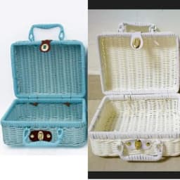 1 Pcs Rattan Baskets Picnic Storage Basket Wicker Suitcase With Hand Gift Box Woven Cosmetic Storage Box Organization Storage