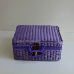 1 Pcs Rattan Baskets Picnic Storage Basket Wicker Suitcase With Hand Gift Box Woven Cosmetic Storage Box Organization Storage