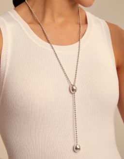2025 autumn niche unique design gold and silver round bead necklace, genderless accessory creative gift