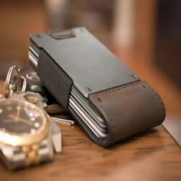 Luxury Leather Wallet Men Wallet RFID Blocking Card Holder with Opening and Closing Pull-Out Type Wallet for Men Metal Wallet