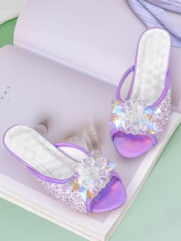Girl Princess Crystal Slippers High Heels Children's Furniture Slippers