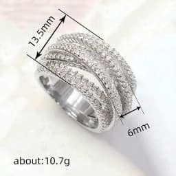 925 Sterling Silver Classic Vintage Line Wrap Zircon Ring For Women Party Luxury Fashion High Quality Fine Jewelry Hot Sales