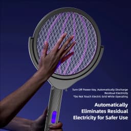 TINSOL Retractable Electric Mosquito Racket Rotating Head Insect Killer 2-in-1 Indoor/Outdoor Household Mosquito Eliminator