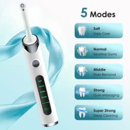 Tooth Polisher Rechargeable Teeth Polisher With 6 Brush Heads Tooth Whitening Kit For Cleaning Polishing Teeth Whitening Plaque