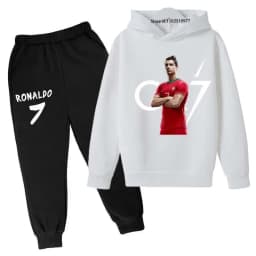 Kids Spring Autumn Football Idol Cr7 Print 2pcs Hoodie+Pants Set Tracksuits 3-13Years Boys Casual Outfits Children baby Clothes