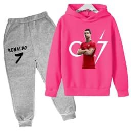 Kids Spring Autumn Football Idol Cr7 Print 2pcs Hoodie+Pants Set Tracksuits 3-13Years Boys Casual Outfits Children baby Clothes