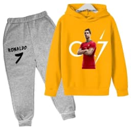 Kids Spring Autumn Football Idol Cr7 Print 2pcs Hoodie+Pants Set Tracksuits 3-13Years Boys Casual Outfits Children baby Clothes