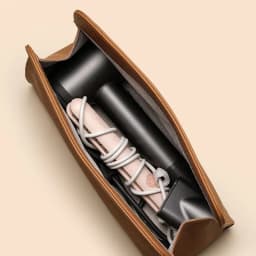 Hairdressing Tool Organizer Bag PU Leather Hair Straightener Curling Iron Storage Bag Hair Dryer Storage for Home Makeup Tools