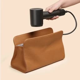 Hairdressing Tool Organizer Bag PU Leather Hair Straightener Curling Iron Storage Bag Hair Dryer Storage for Home Makeup Tools