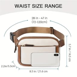 PU Leather Waist Bag for Women & Men, Adjustable Strap Crossbody Chest Bag, Fashion Fanny Pack, Lightweight Waterproof Belt Bag