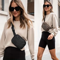 PU Leather Waist Bag for Women & Men, Adjustable Strap Crossbody Chest Bag, Fashion Fanny Pack, Lightweight Waterproof Belt Bag