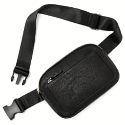 PU Leather Waist Bag for Women & Men, Adjustable Strap Crossbody Chest Bag, Fashion Fanny Pack, Lightweight Waterproof Belt Bag