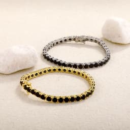 TOPGRILLZ 3MM-5MM Iced Out Black Cubic Zirconia Tennis Chain Bracelet Micro Paved 5A+ CZ Stones Charm Bangle For Men Women Gift