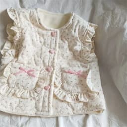 Girl's vest for autumn and winter baby wearing clothes children's cotton vest with floral shoulder