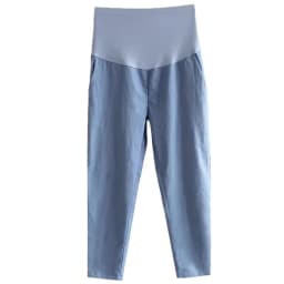 Spring Summer Thin Maternity Wide-Leg Capris for Petite Women, Loose Slim-Fit Straight Leg, High-Waist Belly Support