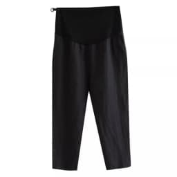Spring Summer Thin Maternity Wide-Leg Capris for Petite Women, Loose Slim-Fit Straight Leg, High-Waist Belly Support