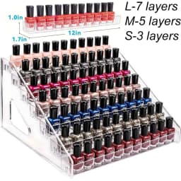 3/5/7 Layers Acrylic Nail Polish Display Organizer UV Gel Shelf Quick Install Cosmetic Rack Jewelry Stand Manicure Storage