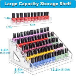 3/5/7 Layers Acrylic Nail Polish Display Organizer UV Gel Shelf Quick Install Cosmetic Rack Jewelry Stand Manicure Storage
