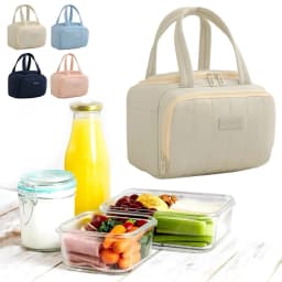 Quilted Insulated Leakproof Insulated Lunch Box Large Capacity Travel Lunchbox Lunch Tote Bags for Work Travel Beach Or Picnic