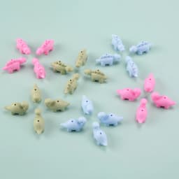 LOFCA 24Pcs Mini Dinosaur silicone bead BPA-Free jewelry Making DIY Keychain bracelet Necklace Jewelry accessories