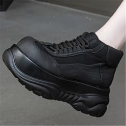 2024 Women's Small Man Heightened Platform High-top Trendy Cool Neutral Muffin Goth Short Punk Metal Big Head Boots