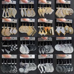 10/20/30/50Pairs/Lot Retro Trend Bohemian Frosting Carved Hollow Earrings For Women Mix Style Jewelry Party Gifts Wholesale