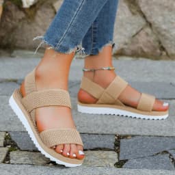Women's fashion trend, anti slip, wear-resistant, comfortable color blocking soft sole, solid elastic band, indoor and outdoor f