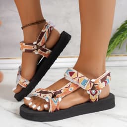 Summer Flat Women's Shoes Hemp Rope Set Foot Beach Sandals Outdoor All-match Casual Slippers Large Size Women Sandals